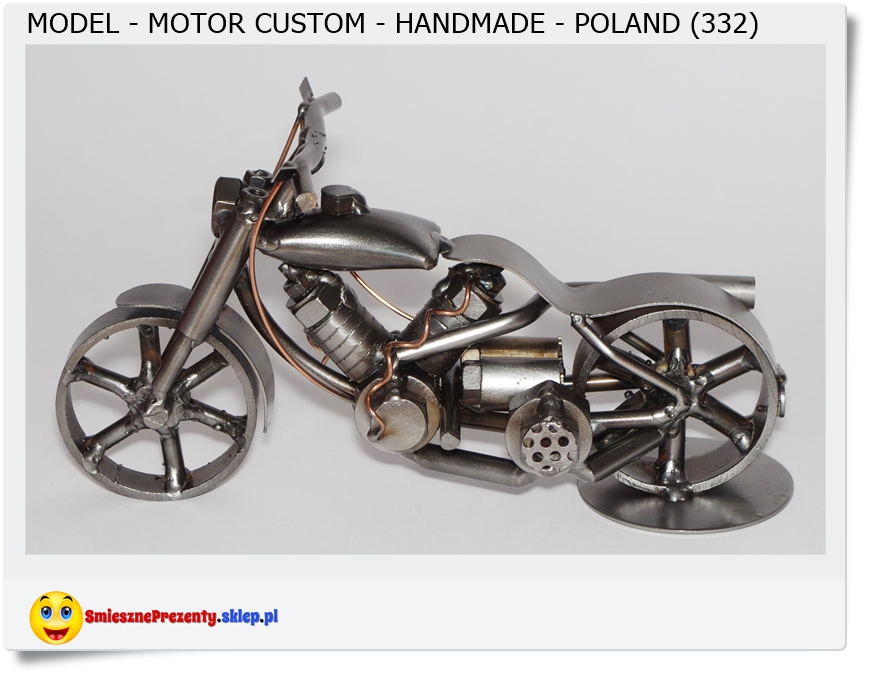 Metalowy model motocykla Custom metaloplastyka rękodzieło