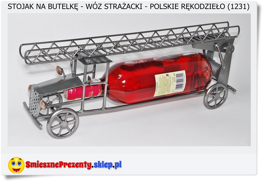 wóz strażacki stojak na butelke dla strażaka